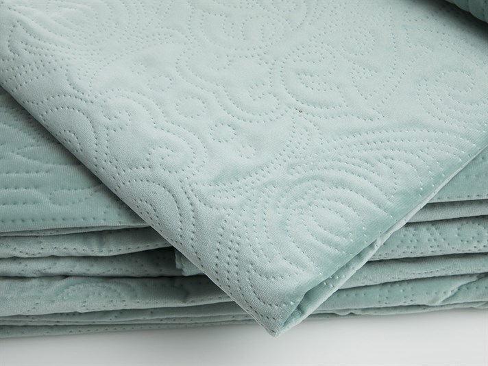 Charmy  Catifea Persoană dublă  SET CUVERTURĂ DE PAT 240x260 cm Seledon,
