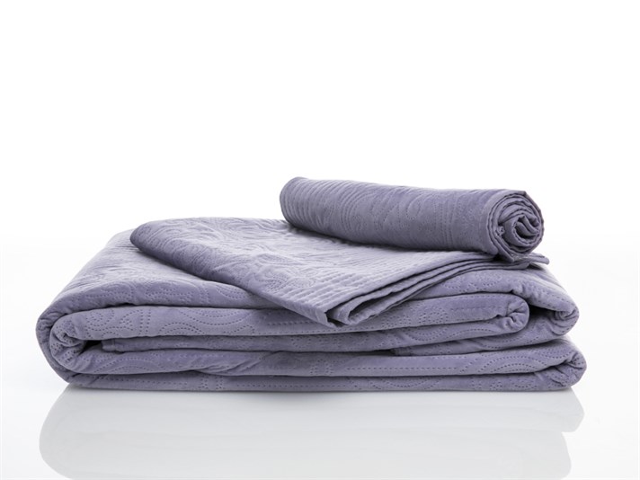 Charmy  Catifea Persoană dublă  SET CUVERTURĂ DE PAT 240x260 cm Violet