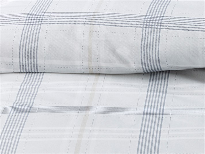 Check Natural Cu Bumbac Double Set Lenjerie De Pat 200x220 cm Gri