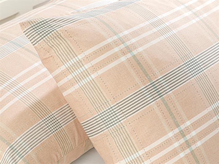 Check Natural Cu Bumbac Cu 2 Piese Față De Pernă 50x70 cm Roz