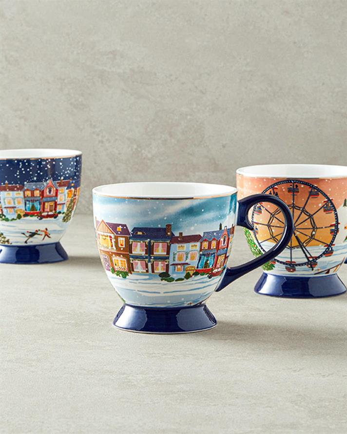 Cheerful Night Porțelan New Bone China Cană 460 ml Bleumarin
