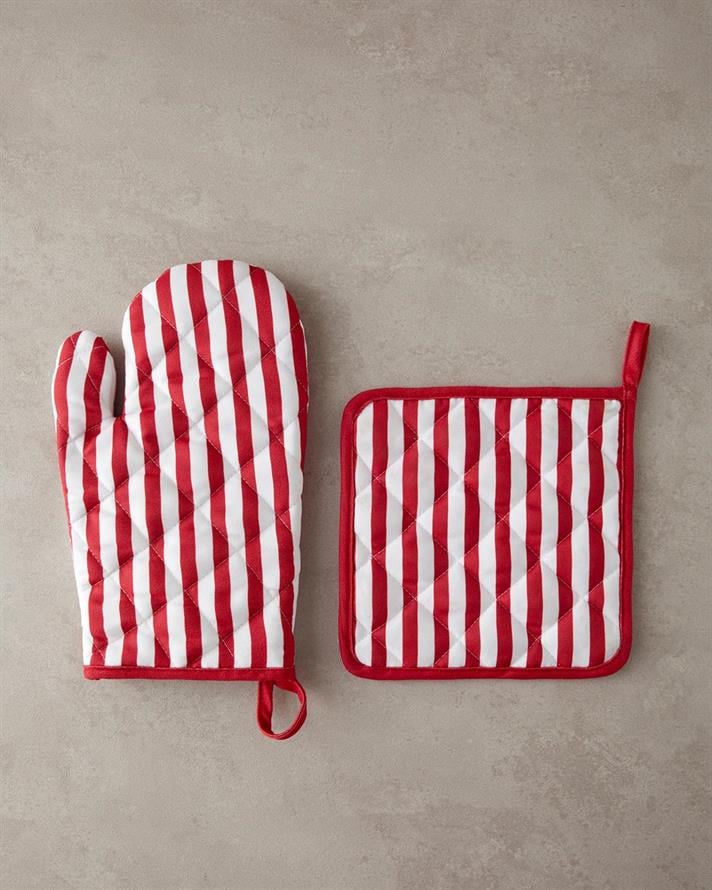 Poliester Cu 2 Piese Set Bucătărie 20 x 20 - 19 x 30 cm Roșu