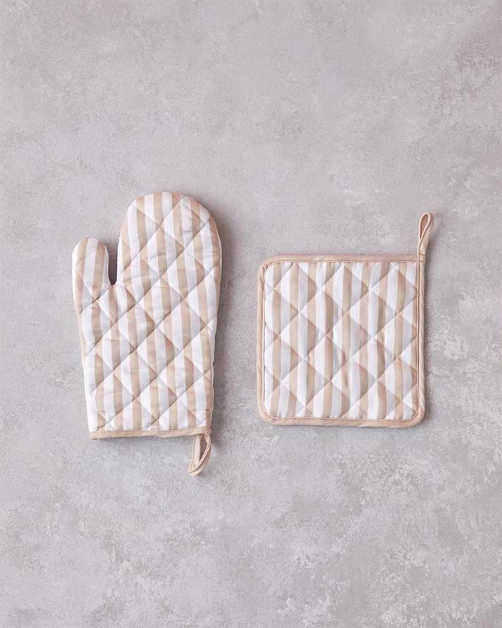 Poliester Cu 2 Piese Set Bucătărie 20 x 20 - 19 x 30 cm Bej