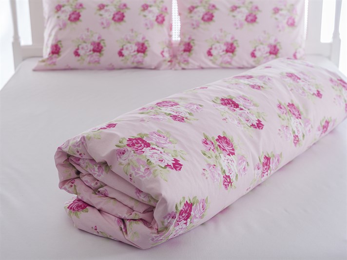 Cherry Rose Cu Bumbac Double Lenjerie De Pat 200x220 cm Roz