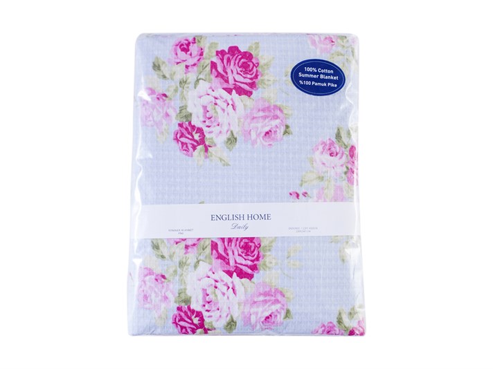 Cherry Rose  Cu imprimeu Double Person  CUVERTURĂ 220x240 cm Albastru.