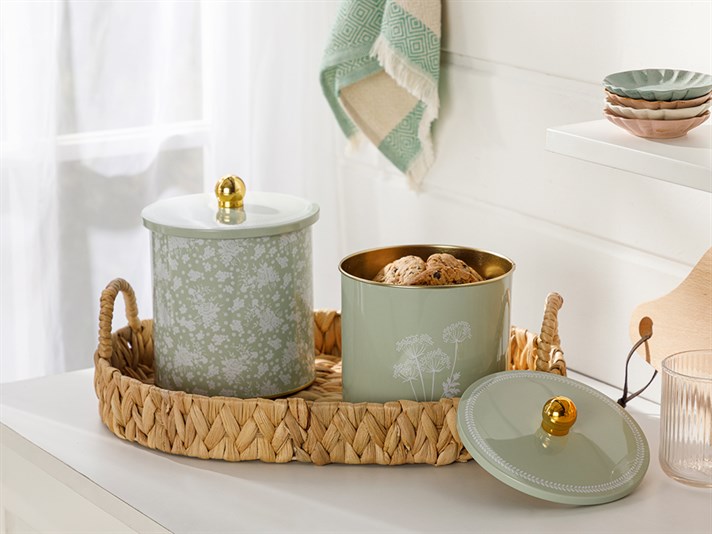 Chervil Metal Storage Box 14x15 cm Green