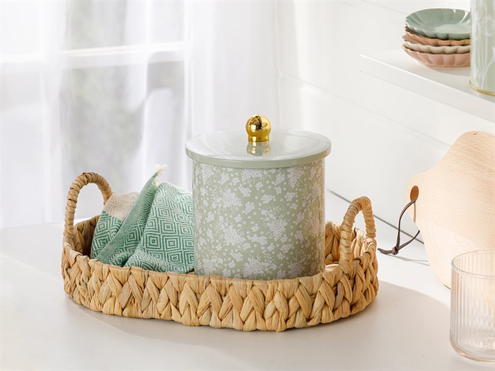 Chervil Metal Storage Box 14x15 cm Green