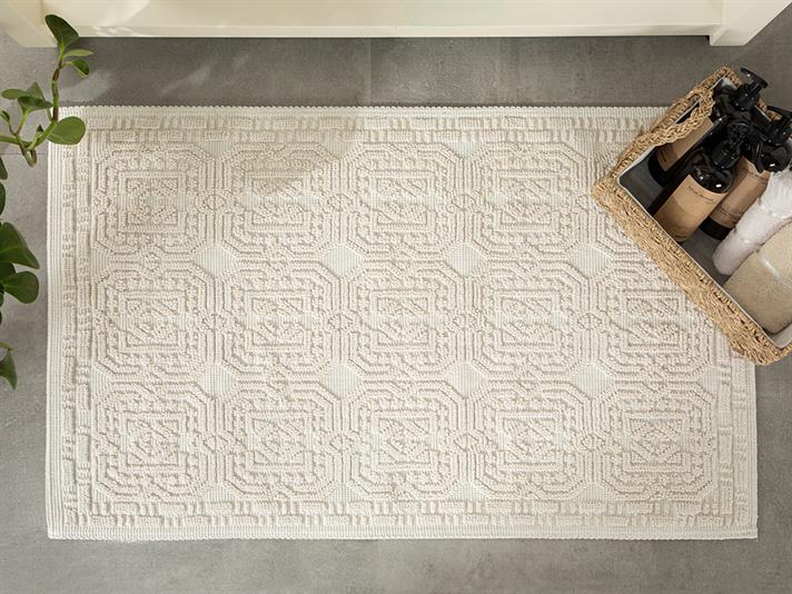 Covor buclat, Chester, 60x100 cm, bumbac, alb