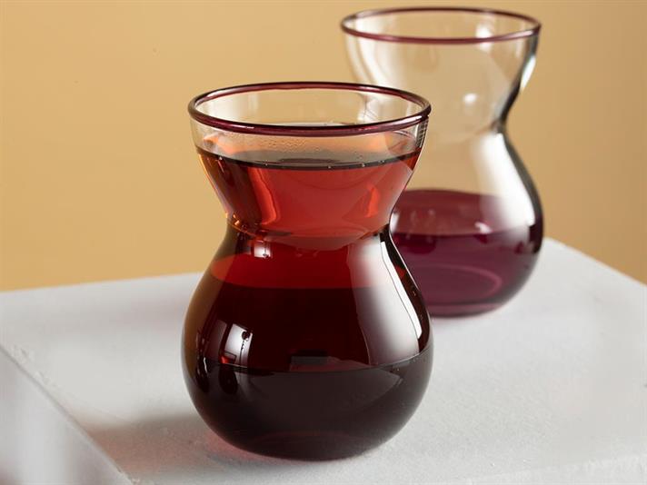 Chic Line Pahar De Ceai Set 4, Sticlă, 140 Ml, Cafea - Roz Pudră