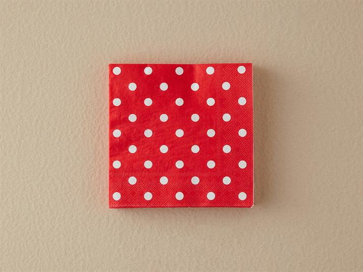 Set 20 șervețele, Christmas Dots, hârtie, 33x33 cm, roșu