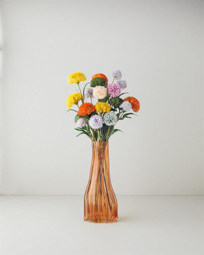 Chrysanthemum Plastic Artificial Flower - One Pc 76 cm Beige