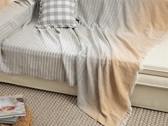 Ciara Patură , 170*180, Gri - Roz Pudră