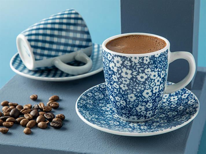 Cielo Porțelan 4 Bucati Pentru 2 Persoane Set Cești De Cafea 100 Ml Albastru İnchis