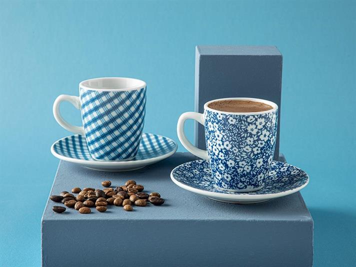 Cielo Porțelan 4 Bucati Pentru 2 Persoane Set Cești De Cafea 100 Ml Albastru İnchis