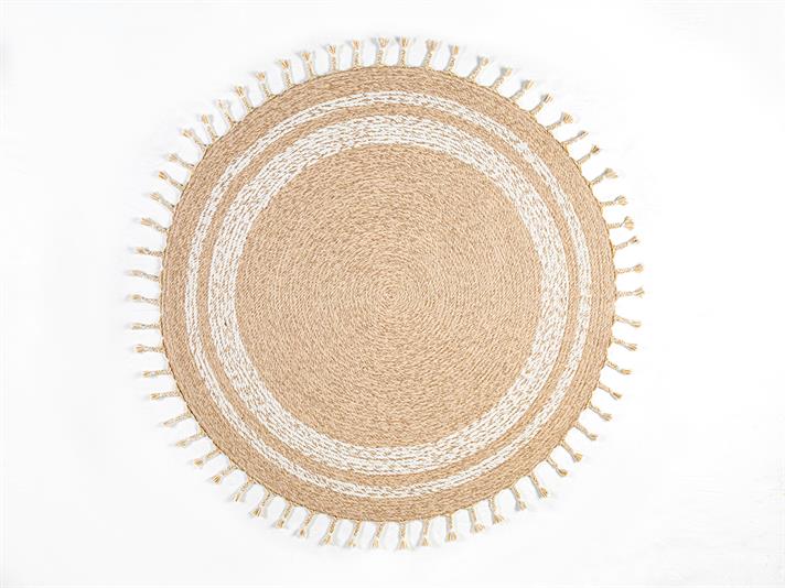 Circle Covor Decorativ Din İută, Iută, 120 Cm, Roz-Galben