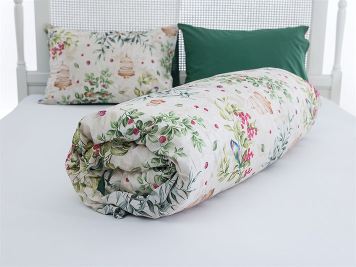 Cireș de păsări Cu Bumbac Double Lenjerie De Pat 200x220 cm Verde