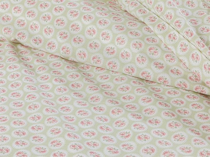 Cireșă mică Cu Bumbac Super King Set Lenjerie De Pat 260x220 cm Verde deschis