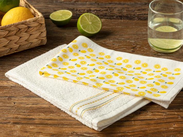 Citron Cotton 2 Set Drying Cloth 30x50 cm Yellow