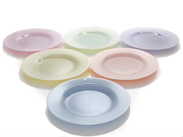 Claire Glass  Cu 6 Farfurie Servire 26 cm Colorat