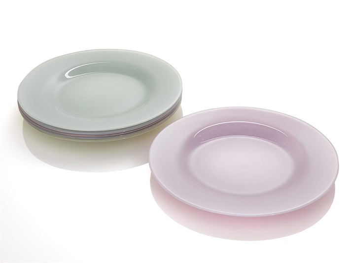 Claire Glass  Cu 6 Farfurie Servire 26 cm Colorat