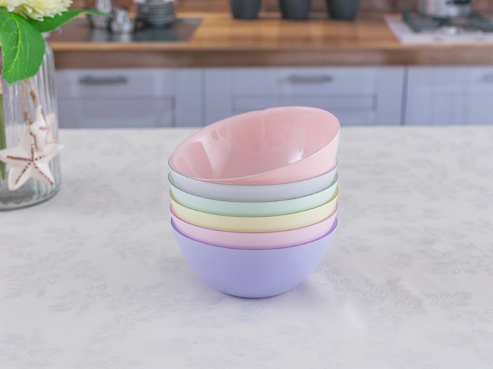 Claire Glass  Cu 6 Boluri 425 ml Colorat