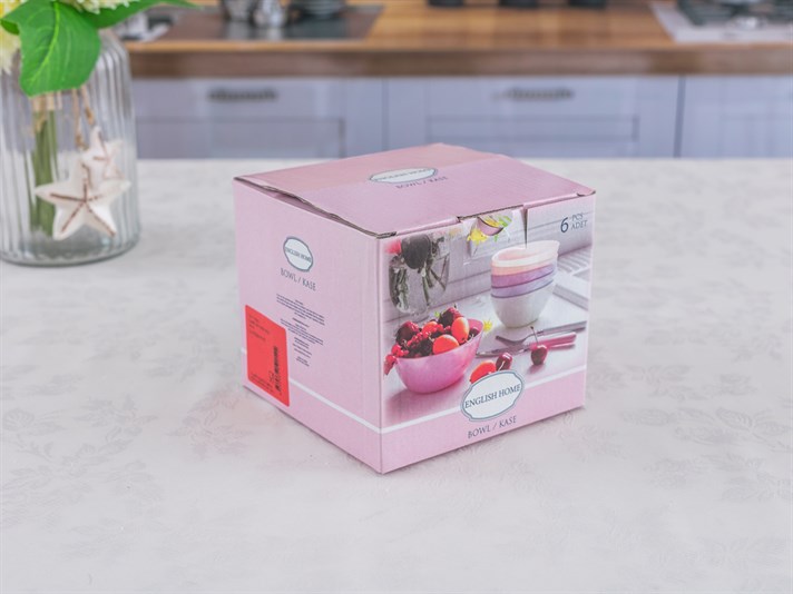 Claire Glass  Cu 6 Boluri 425 ml Colorat