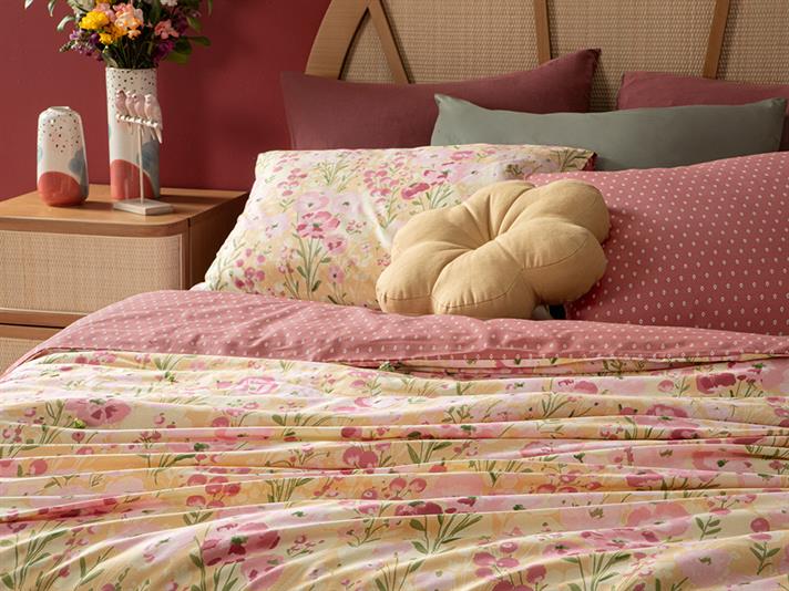 Clarkia Cottony  Super King  SET LENJERIE DE PAT 260x220 cm Yellow.