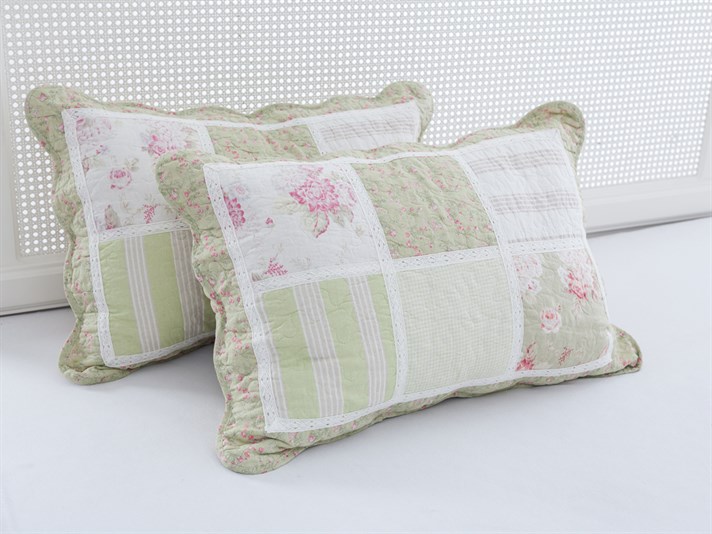 clasic  Patchwork Pentru o persoana  SET CUVERTURĂ DE PAT 160x240 cm Mint-lilac-roz