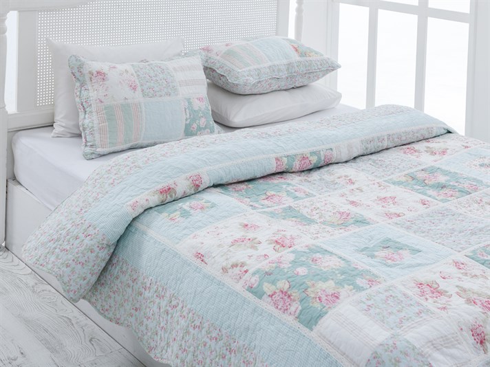 clasic  Patchwork Pentru o persoana  SET CUVERTURĂ DE PAT 160x240 cm Albastru
