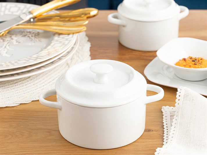 Classy Porcelain Mini Cookware 325 ml White