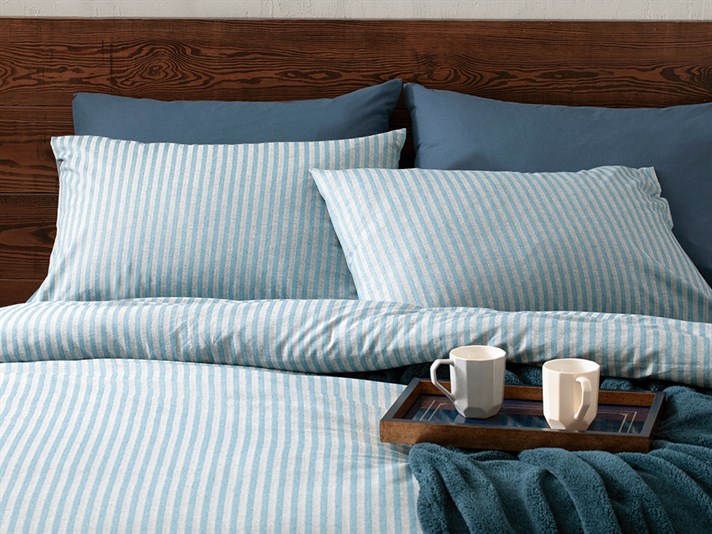 Classy Melange Twill  King Size  SET LENJERIE DE PAT 240x220 cm Albastru.