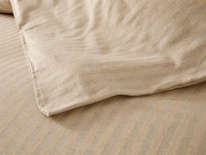 Classy Țesătură Tip Twill Melanj King Size Set Lenjerie De Pat 240*220 Cm Bej auriu