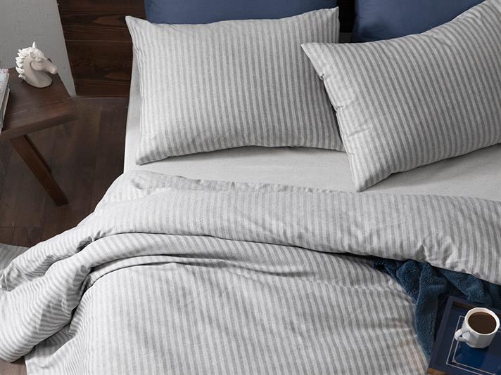 Classy Set Lenjerie De Pat Single, Țesătură Tip Twill Melanj, 160*220 Cm, Albastru İnchis