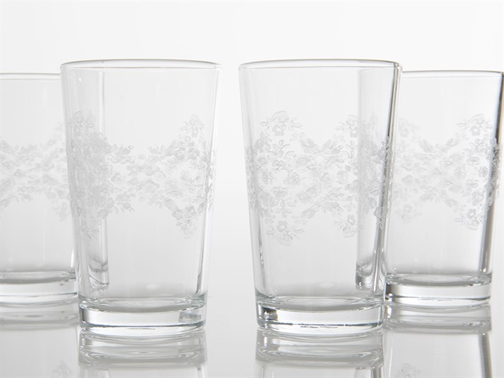 Clayton Sticlă 6 Piese Lângă Cafea Pahar De Apă 100 ml Alb