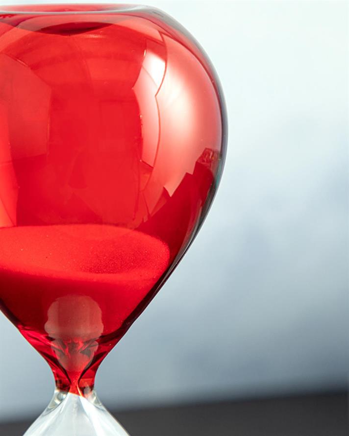 Alvin Glass 30 dk Hourglass 8,2x8,2x20 cm Red