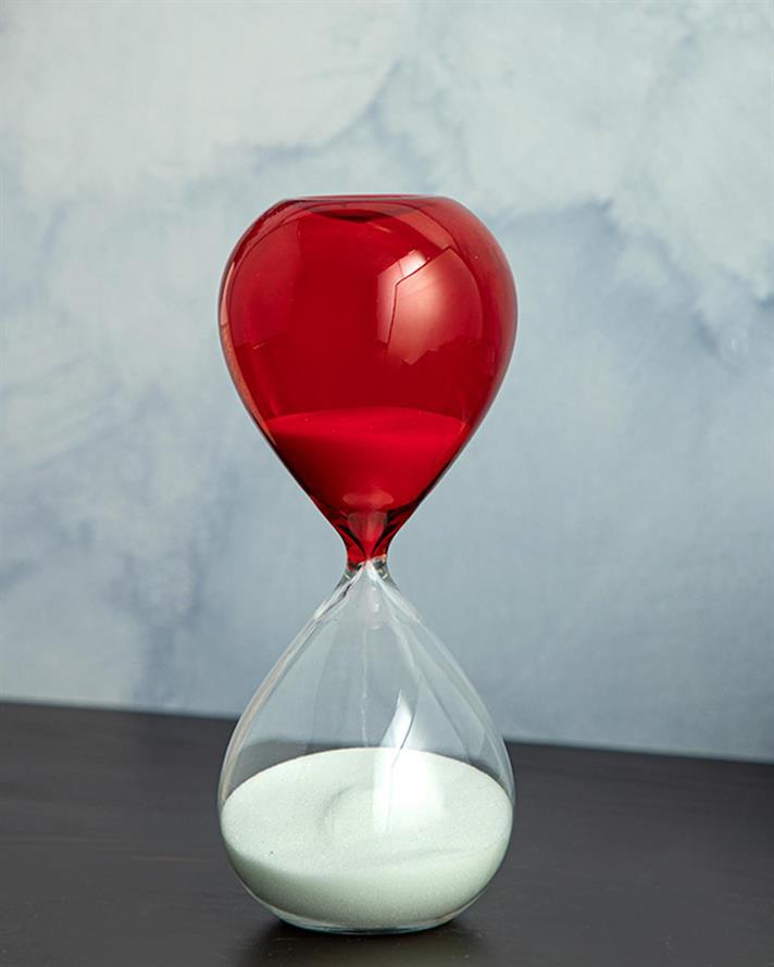 Alvin Glass 30 dk Hourglass 8,2x8,2x20 cm Red