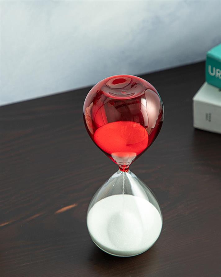 Alvin Glass 30 dk Hourglass 8,2x8,2x20 cm Red