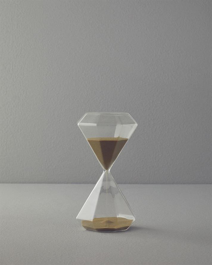 Diamond Glass 30 min Hourglass 10x10x20 cm Gold