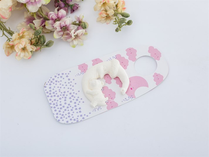Cloud Card Pentru Mâner De Ușă Piatră Parfumată 10x21 cm Roz