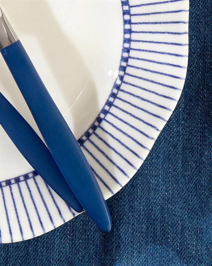 Clover Ring Porcelain Cake Plate 20 cm White-Blue