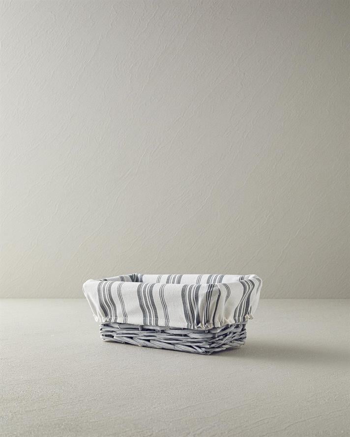 Coastal Straw Bread Basket 26x13 cm Gray