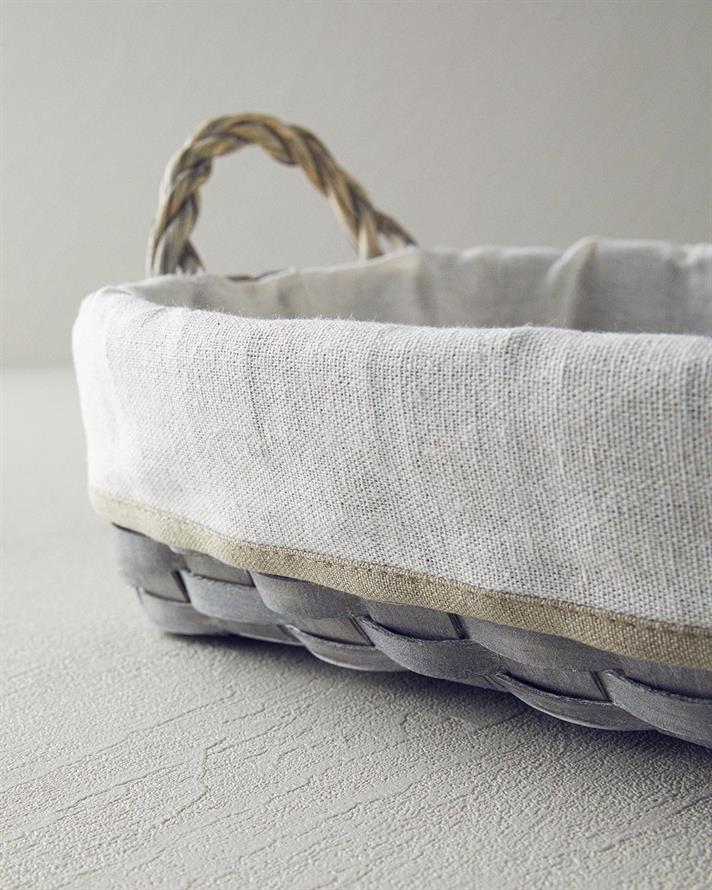 Naeva Straw Bread Basket 35x27 cm Gray