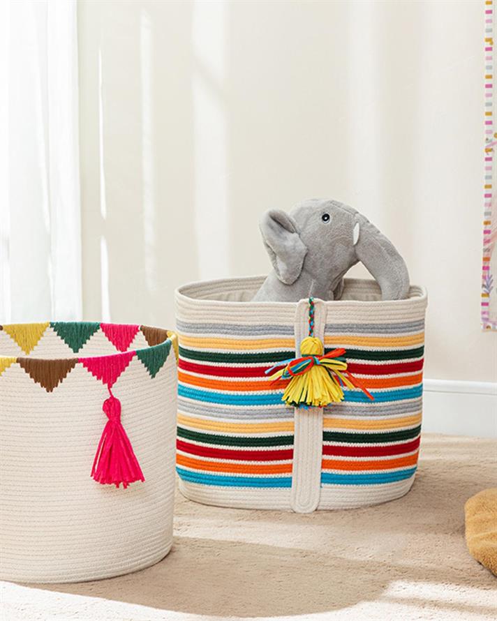 Coș jucării, #, 30x30 cm, bumbac, ecru