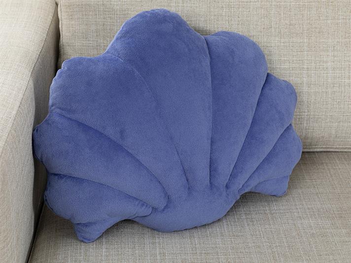 Shell Velvet Decorative Cushion 38x45 cm Violet Blue