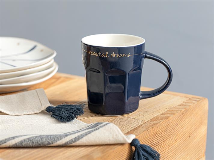 Cană, Coastal, ceramică, 280 ml, bleumarin