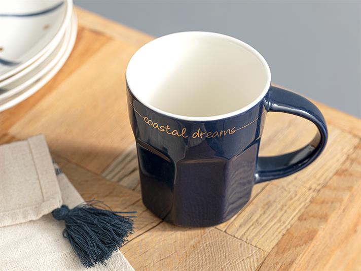 Cană, Coastal, ceramică, 280 ml, bleumarin