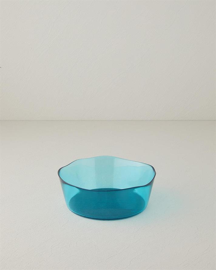 Bol, Coastal Charm, sticla, 16 cm, bleu