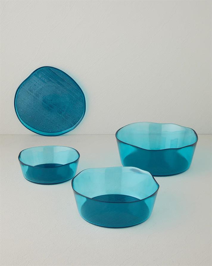 Coastal Charm Sticlă Farfurie De Tort 21 cm Albastru Deschis