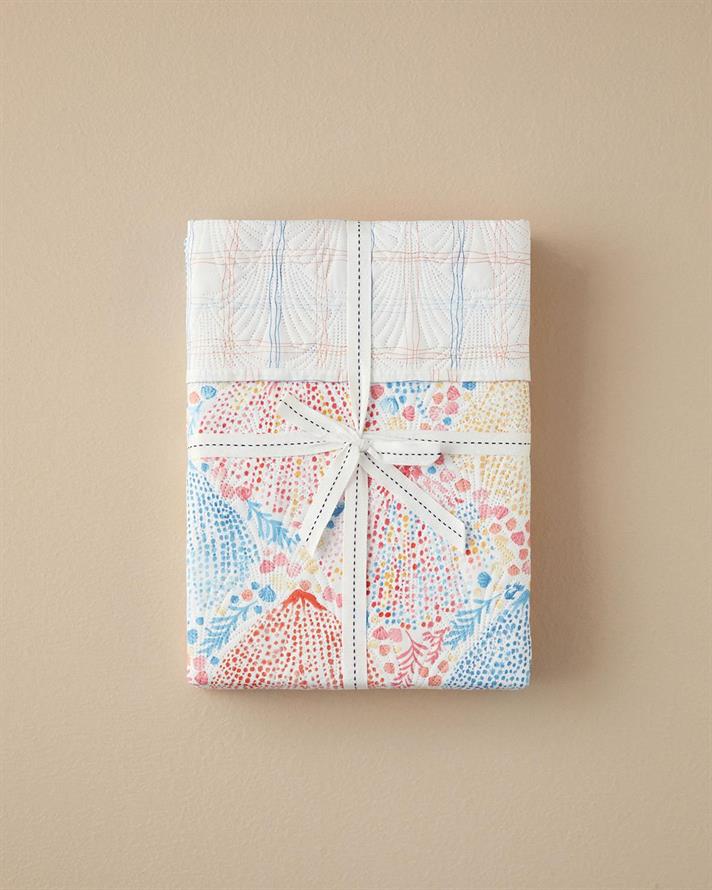 Cuvertura pat reversibila, pentru doua persoane, Coastal Treasures, poliester, 200x220 cm, multicolor