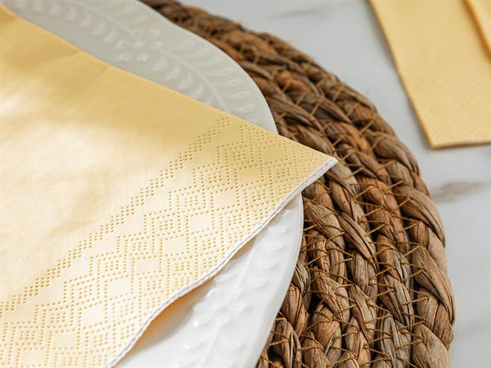 Set 20 șervețele, Colette, hârtie, 33x33 cm, galben..